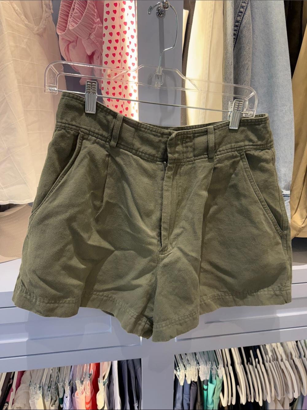 Apiece Apart Olive Utility High-Rise Shorts